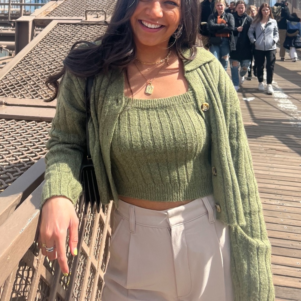 Olive Green Sweater Set